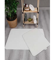 My Evilla Modern Dekoratif Peluş Simirna 50x80-50x40 Banyo Klozet Takımı (Krem)