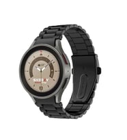 Samsung Galaxy Watch 6 40 43 44 47mm Uyumlu Kavisli Ironweft Döküm Çelik Metal Kordon (Siyah)