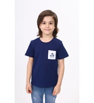 Toontoy Erkek Çocuk Nakışlı Tişört (Lacivert)