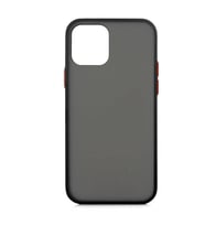 iPhone 12 Mini Kılıf Mat Yüzey Renkli Kenar Silikon (Siyah)
