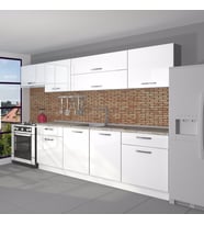Decoraktiv Prestij 280 MDF Hazır Mutfak Dolabı - Tezgah Dahil - Parlak Beyaz (Beyaz)