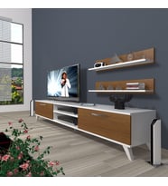 Decoraktiv Eko 4 Mdf Dvd Retro Tv Ünitesi Tv Sehpası (Beyaz - Ceviz)