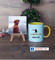 Jandarma Fotoğraflı Dekoratif Taş, Kupa Bardak Beyaz Hediye (Model 7)