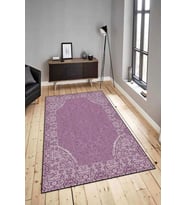Dijital Baskılı Yıkanabilir Kaymaz Modern Renkli Salon Halısı Mutfak Halısı Yolluk ND-HY-1035 (Mor)