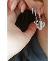 KAKTÜS 3LÜ SET KÜPE (Gümüş)