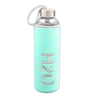 Peluş Kılıflı 600ml Cam Matara (Turkuaz)