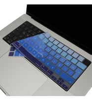 Macbook Air Pro Klavye Kılıfı Türkçe Q Baskı M1-M2-M3 A2681 A2941 A2442 A2779 A2485 A2780 A2992 A2991 A2918 Ombre (Lacivert-Mavi)