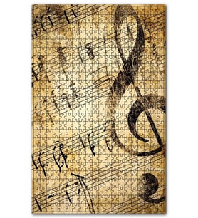 Cakapuzzle Eski Zeminde Notalar Görseli Puzzle Yapboz MDF (Ahşap) (1000 Parça)