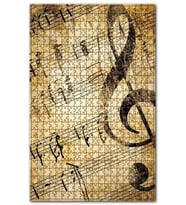 Cakapuzzle Eski Zeminde Notalar Görseli Puzzle Yapboz MDF (Ahşap) (1000 Parça)