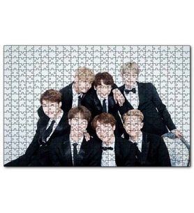 Cakapuzzle BTS Kore Pop Siyah Takım Elbiseli  Puzzle Yapboz MDF (Ahşap) (1000 Parça)