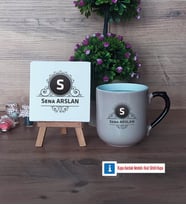 Baş Harf ve İsim Soyisim Dekoratif Taş, Kupa Bardak Kırmızı Hediye (Model 9)