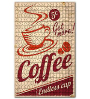 Cakapuzzle Eski Kahve Satış Afiş Görseli Puzzle Yapboz MDF (Ahşap) (500 Parça)