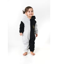 Welsoft Peluş Unisex Fermuarlı Kışlık Bebek Uyku Tulumu Bebek Tulumu Çocuk Tulumu Çocuk Kostümü (Gri)