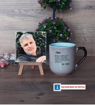 Amcaya Hediye Fotoğraflı Dekoratif Taş, Kupa Bardak Beyaz Hediye (Model 10)