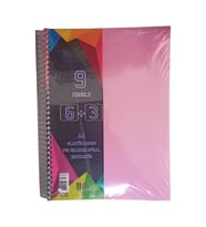 6+3 Ayraçlı Defter 9 Konulu 225 Yaprak 1 Adet 6 Kareli 3 Çizgili Spralli Plastik Kapak Seperatörlü (Pembe)