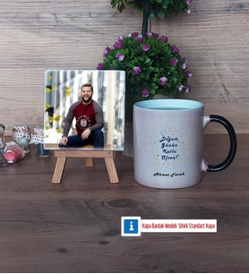 Doğum Günü Hediyesi Fotoğraflı Dekoratif Taş, Kupa Bardak Beyaz Hediye (Model 9)