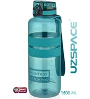 Uzspace Tritan Su Matarası 1500ml 1.5 Litre Mega Boy Yenilenen Renkler (Turkuaz)
