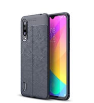 Microsonic Xiaomi Mi 9 Lite Kılıf Deri Dokulu Silikon (Lacivert)