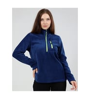 Kadın Polar Yarım Fermuarlı Outdoor Cepli Spor Polar (İndigo)