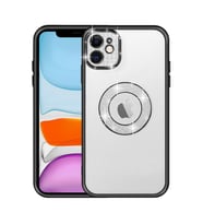 Uyumlu Model Apple iPhone 11 Kılıf Prıltılı Çıkartılabilir Kamera Lens Korumalı Esta Kapak (Siyah)