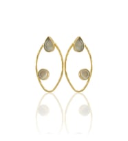Kadir Jewellery 22 Ayar Altın Kaplama Geometrik Küpe -El İşçiliği Ve Hipoalerjenik Küpe (Beyaz)