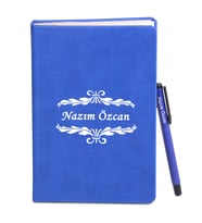 Kişiye Özel Defter Kalem Hediye Seti (Mavi)