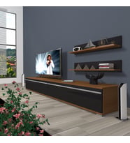 Decoraktiv Eko 4 Mdf Std Tv Ünitesi Tv Sehpası (Siyah - Ceviz)