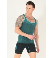 Sporcu Gym Seamless Dikişsiz T-shirt (Petrol)