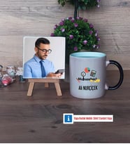 Muhasebeci Fotoğraflı Dekoratif Taş, Kupa Bardak Beyaz Hediye (Model 9)
