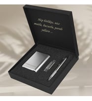 ÖZEL KUTUSUNDA VİP HEDİYELİK SET (POWERBANK+USB BELLEK+ KALEM) (Model 2)