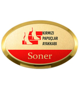 Metal Yaka Kartı Isimlik Oval ovalisimlik 5 ADET (Gold)