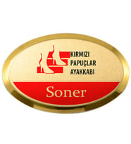 Metal Yaka Kartı Isimlik Oval ovalisimlik 5 ADET (Gold)