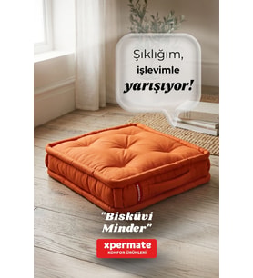 XPERMATE Bisküvi Minder Petek Önü Palet Üstü Minderi Fransız Minder Bank ve Bahçe Minderi 55x55x14 cm (Kiremit)
