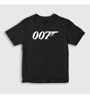 Presmono Unisex Çocuk Beyaz Logo 007 Film James Bond T-Shirt 257982tt (Siyah)