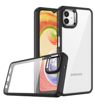 Samsung Galaxy A04E Kılıf Case, Kamera Lens Korumalı Elektroplatin Kaplama Sert PC Koruyucu Colourful Platinum Serisi (Siyah)