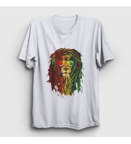 Presmono Unisex Sarı Lion Bob Marley T-Shirt 265000tt (Beyaz)
