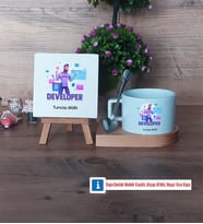 Developer Dekoratif Taş, Kupa Bardak Kırmızı Hediye (Model 7)
