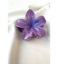 Lotus Hibiscus Çiçeği Premium Çiçek Mandal Toka 7.5 cm (Mavi)