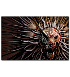 Cakapuzzle Tribal Aslan Kafası Maske Puzzle Yapboz MDF (Ahşap) (500 Parça)