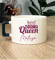 Kişiye Özel Drama Queen Hediye Lüks Fincan Sevgiliye Arkadaşa Hediye (Koyu Yeşil)