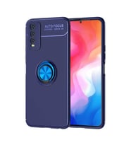 Vivo Y11S Kılıf Zore Ravel Yüzüklü Silikon Kılıf (Mavi)