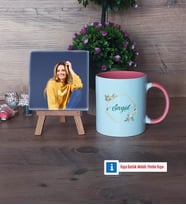 İsme Özel Doğum Günü Hediyesi Fotoğraflı Dekoratif Taş, Kupa Bardak Beyaz Hediye (Model 6)