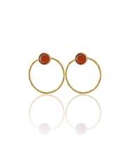 Kadir Jewellery 22 Ayar Altın Kaplama Kadın Halka Küpe -El İşçiliği Ve Hipoalerjenik Küpe (Kırmızı)