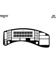 Meriç® Mercedes 403 Ön Torpido Kaplama Maun 25 Parça 2001-2005 (Piano Black)
