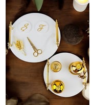 Commitment  Gold Polyester Nişan Tepsisi  (Bronz)
