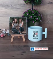 Ablaya Hediye Fotoğraflı Dekoratif Taş, Kupa Bardak Beyaz Hediye (Model 12)