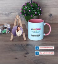 Laboratuvar Teknikeri Kupa Bardak Beyaz ve Fotoğraflı Ahşap Anahtarlık Hediye (Model 6)