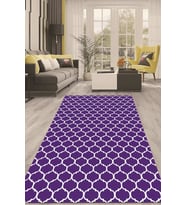 Dijital Kaymaz Taban Yıkanabilir Modern Renkli Salon Halısı Mutfak Halısı Yolluk ND-HT-545 (Mor)