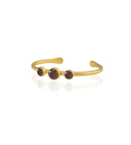 Kadir Jewellery 22 Ayar Altın Kaplama Zirkon Taşlı Ayarlanabilir Vintage Bilezik (Bordo)