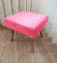 Ayak Ucu Kapı Önü Antre Düz Bench Puf Gold Ayak (Pembe)